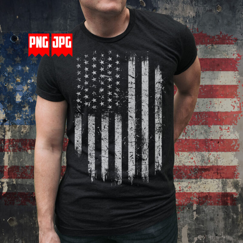 USA Distressed Flag T-shirt DesignWELCOME TO KPS DESIGNS! You are purchasing a digital product Cut files in vector SVG, EPS, AI & DFX Files Printable files are in PNG and