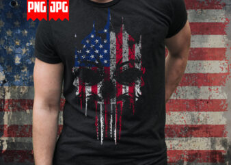 Us flag punisher skull design