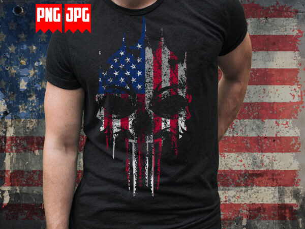 US Flag Punisher Skull Design