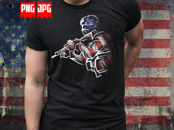 US Flag Military T-shirt Design for Sublimation and Transfer