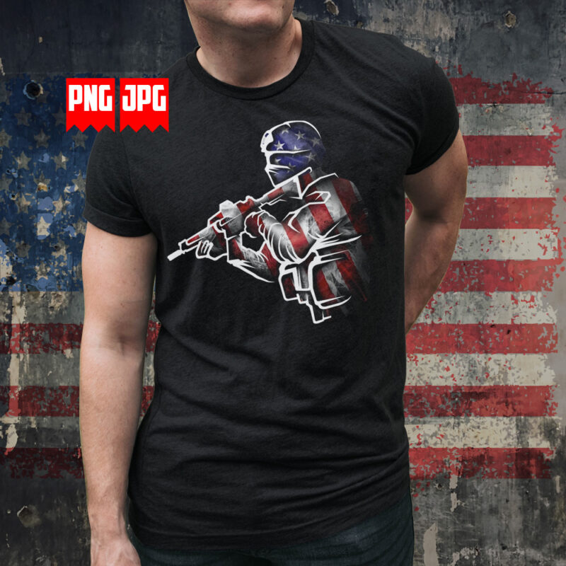 US Flag Military T-shirt Design for Sublimation and Transfer