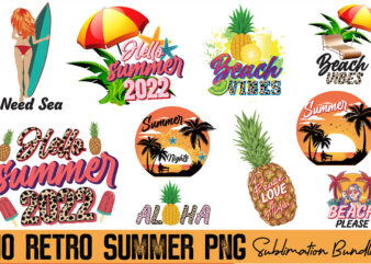 Retro Summer Png Sublimation Bundle t shirt design online