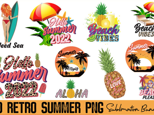 Retro summer png sublimation bundle t shirt design online