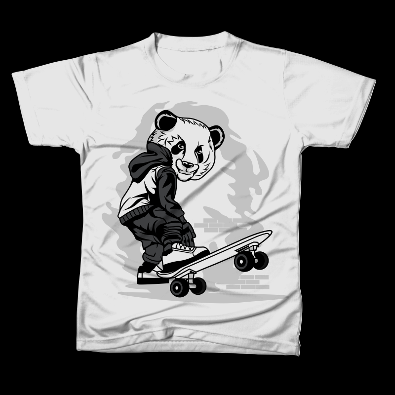 SKATEBOARD PANDA CARTOON