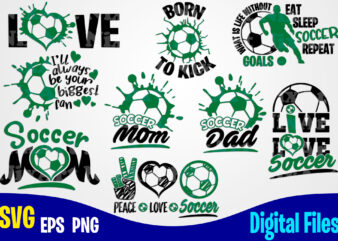 9 designs Soccer bundle , Soccer svg, Football svg, Sports svg, Soccer design svg eps, png files for cutting machines and print t shirt designs for sale t-shirt design png
