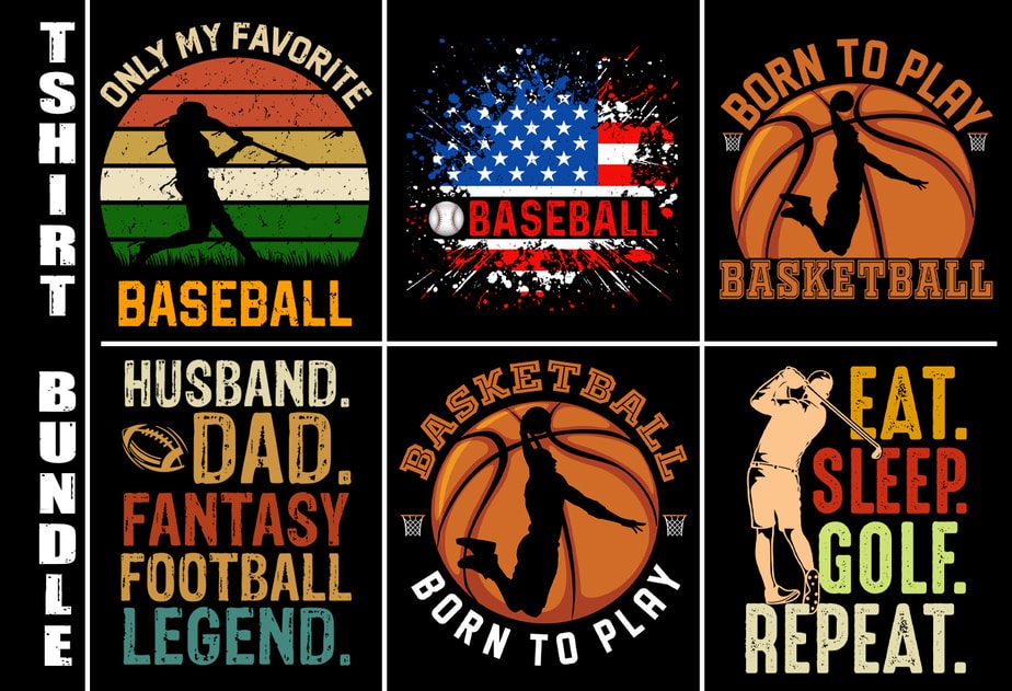 Basketball T-Shirt Designs Bundle Sports Apparel, vector poster