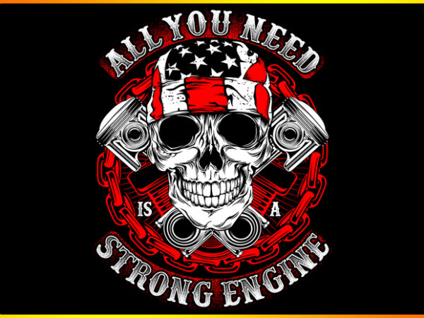 Strong engine t shirt template vector