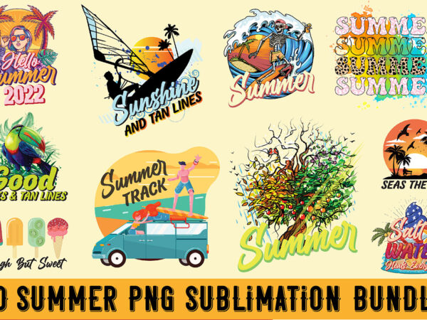 Summer png sublimation bundle t shirt template vector