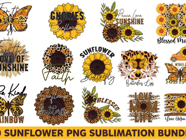 Sunflower png sublimation bundle t shirt template vector