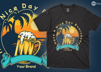 Beer Summer Vibes – Illustration t shirt template
