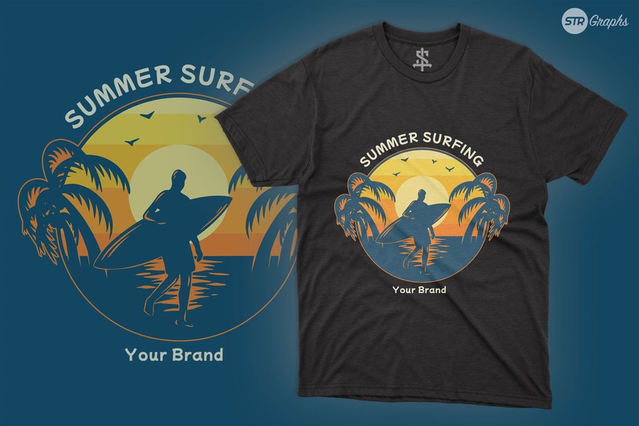 Summer Surfing - Illustration - Buy t-shirt designs