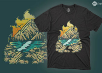 Bonfire Survival – Illustration t shirt template