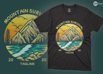 Mountain Survival – Illustration t shirt designs for sale