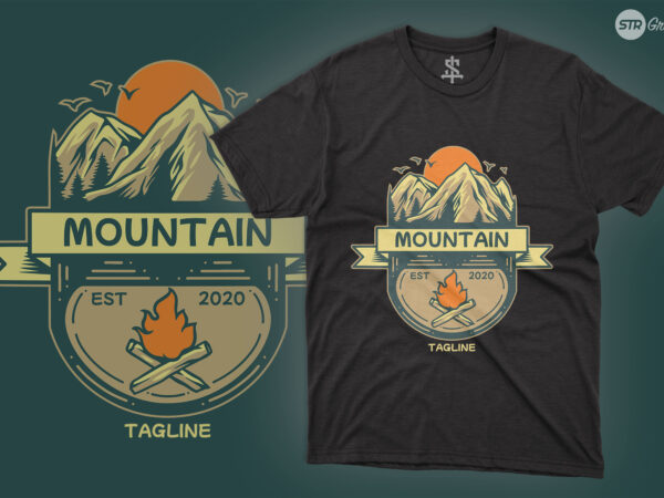 Mountain survival – illustration t shirt designs for sale