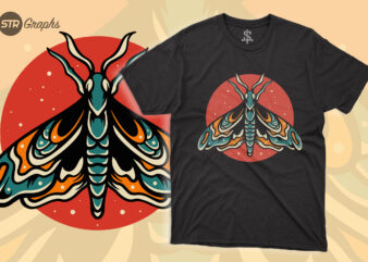 Butterfly – Retro Illustration t shirt template