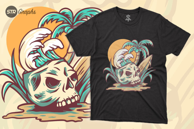 Skull And Summer Vibes – Retro Illustration