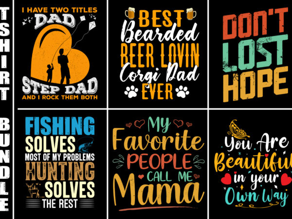 Typography t-shirt design bundle