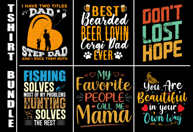 Typography T-Shirt Design Bundle