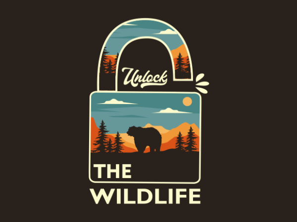 Unlock the wildlife t shirt vector graphic