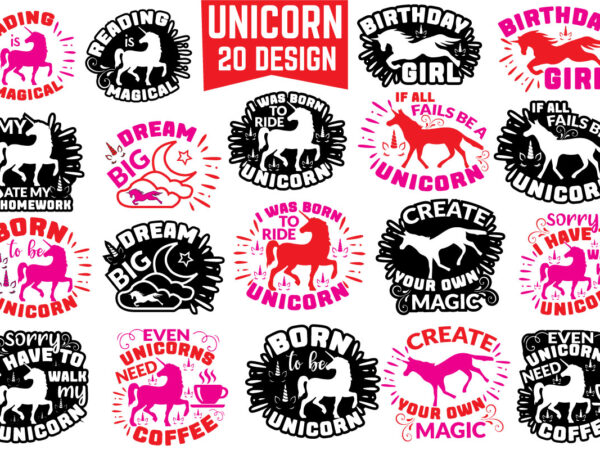 Unicorn svg bundle t shirt vector graphic