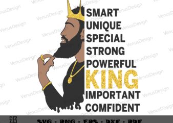 Black Man With Crown Quote Best Gift For Melanin King, Juneteenth SVG Shirt Design