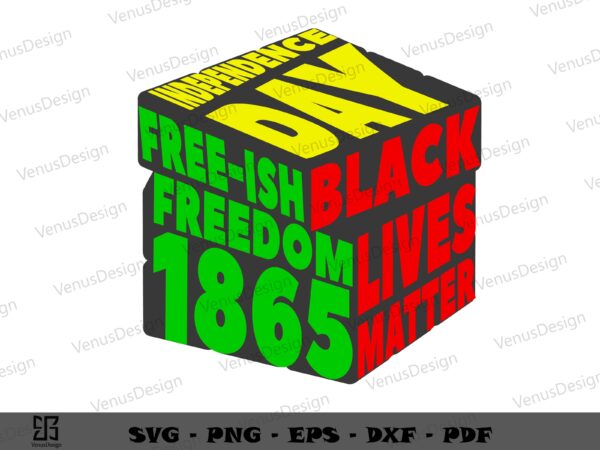 Free-ish freedom 1865 juneteenth shape svg cutting file, juneteenth shirt graphic design