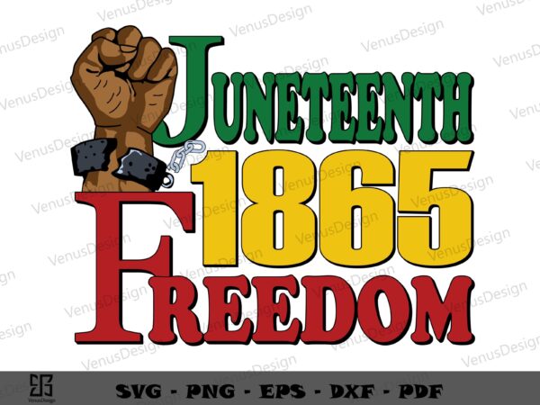 Juneteenth 1865 freedom strong hand design svg file, juneteenth tee design