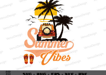 Summer Vibes Sunset On Beach SVG PNG, Summer Tshirt Design