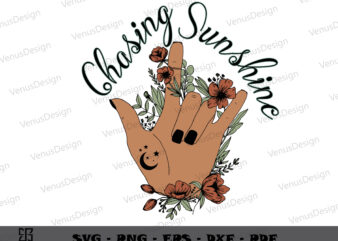 Retro Chasing Sunshine SVG Cricut, Summer Shirt Design