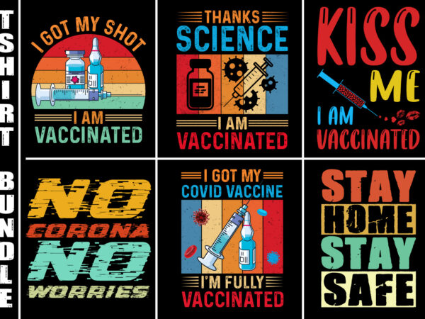Vaccinated t-shirt design bundle