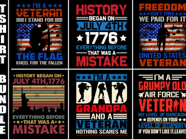 Veteran t-shirt design bundle