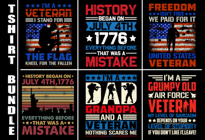 Veteran T-Shirt Design Bundle