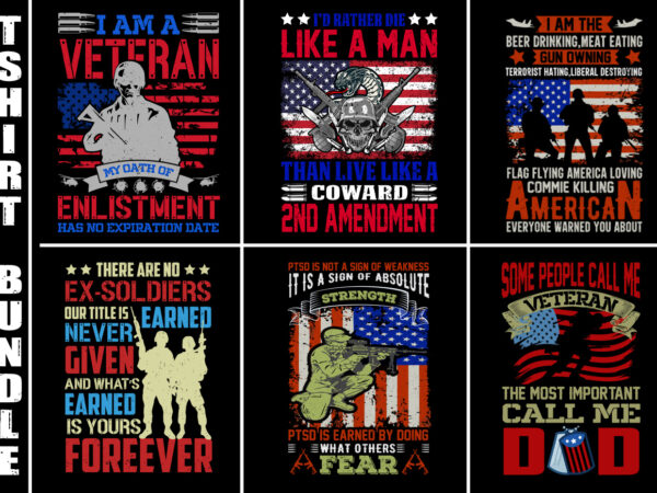Veteran t-shirt design bundle