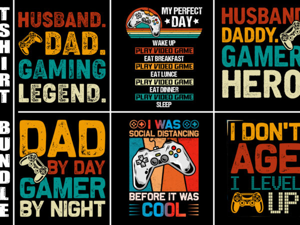 Video games lover t-shirt design bundle
