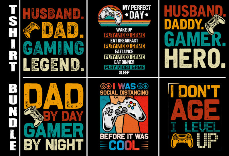 Video Games Lover T-Shirt Design Bundle