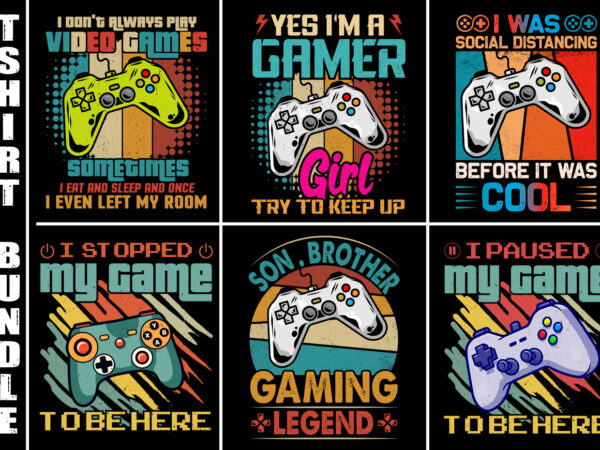 Video games t-shirt design bundle