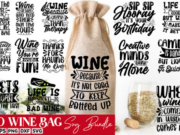 Wine bag svg design bundle