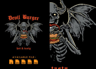 Devil Burger Tshirt Design