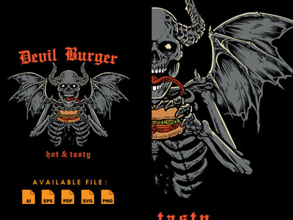 Devil burger tshirt design