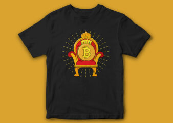 Bitcoin, Bitcoin T-Shirt, Bitcoin King, Crypto, Crypto Market KING, Crypto Currency, Crypto Currencies, t-shirt design
