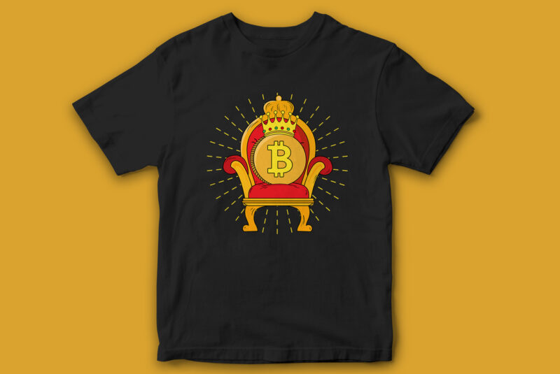 Bitcoin, Bitcoin T-Shirt, Bitcoin King, Crypto, Crypto Market KING, Crypto Currency, Crypto Currencies, t-shirt design