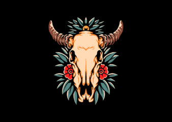 bull skull t shirt template