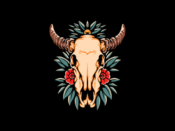bull skull t shirt template