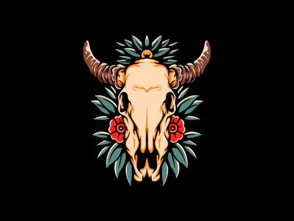 Bull skull t shirt template