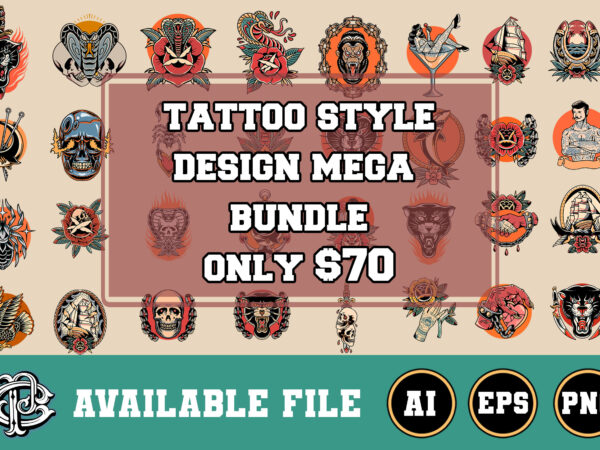 Tattoo style design mega bundle