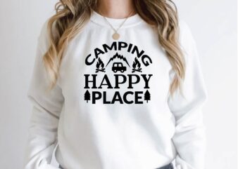 camping happy place t shirt vector file