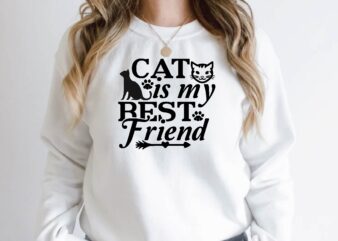 cat is my best friend t shirt vector file