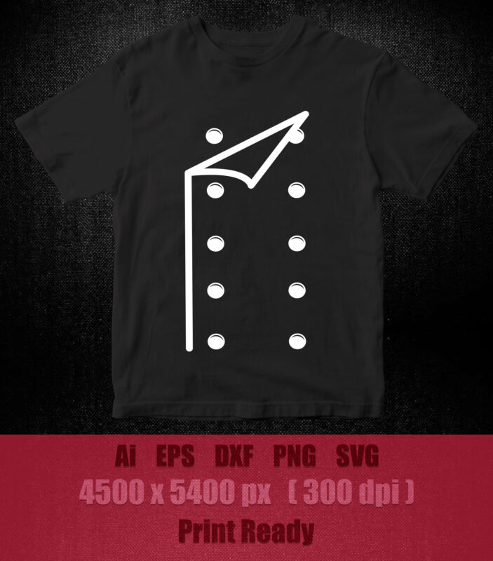 Chef cook uniform SVG editable vector t-shirt design printable files