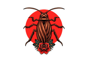 cockroach oldschool t shirt vector file