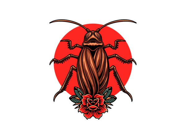 Cockroach oldschool t shirt vector file